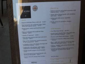 ...with its very fine menu...