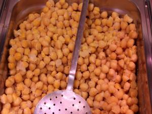 Freshly cooked pulses like chick peas...