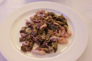 One of Lucy's favourites is baby squid with artichokes - yum!