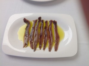 start with a few local anchovies - NOT hairy or too salty!