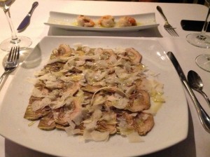 Here is their classic carpaccio of artichoke and parmesan - yummy!