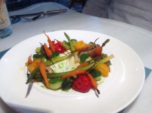 This is a beautiful starter of baby vegetables